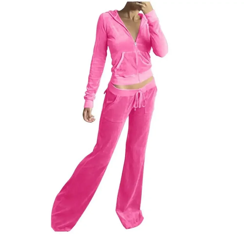 Women’s Large Pink Velour Tracksuit Mean Girls Cool Mom - Picture 5 of 5
